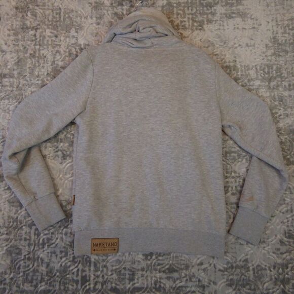 Naketano Sweatshirt Women's Large Gray Cowl Neck Long Sleeve Pullover Hoodie - Picture 11 of 14